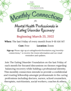 Monthly Connections - Health Professionals in Eating Disorder Recovery @ Virtual